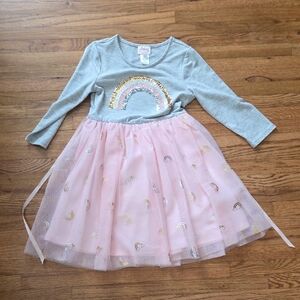 Gray and Pink Dress with Rainbow Accents